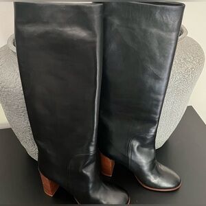 Celine Black Leather Calf Boots